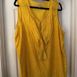 Old Navy Gold Sleeveless Ruffled Blouse